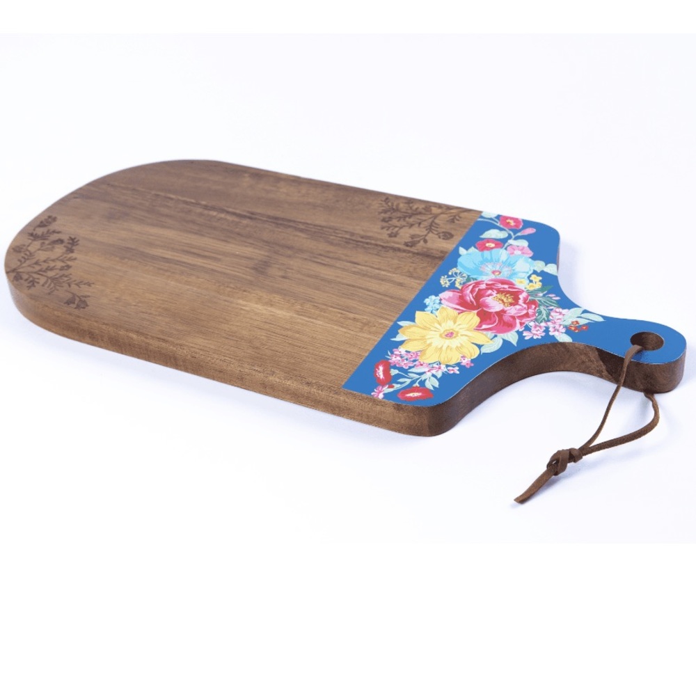 ACACIA Wooden Charcuterie Cutting Board by PIONEER WOMAN Blue - Picture 4 of 8